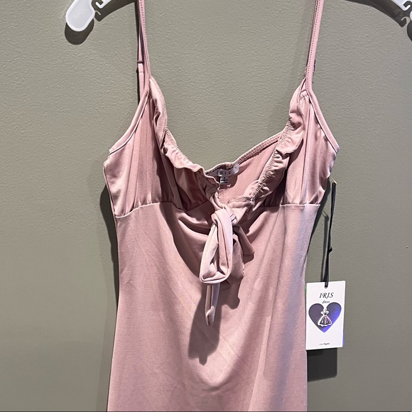 NWT IRIS Nude Pink Bodycon Dress Boutique Cocktail Mini Summer - Picture 8 of 15